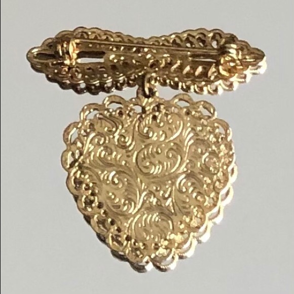 Vintage beautiful heart Locket Pic Frame brooch. BO2 - Picture 5 of 5